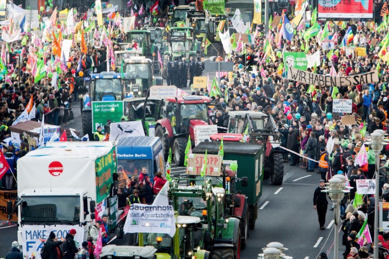 Акция протеста аграриев в Берлине