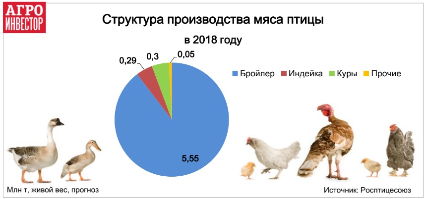 Структура производства мяса птицы