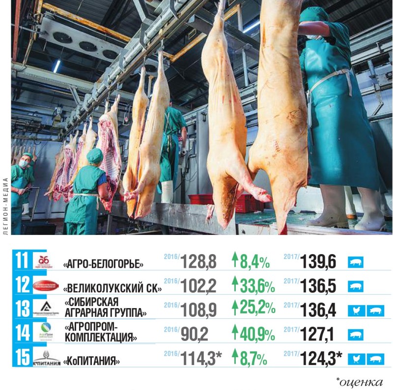 Топ-25 крупнейших российских производителей мяса