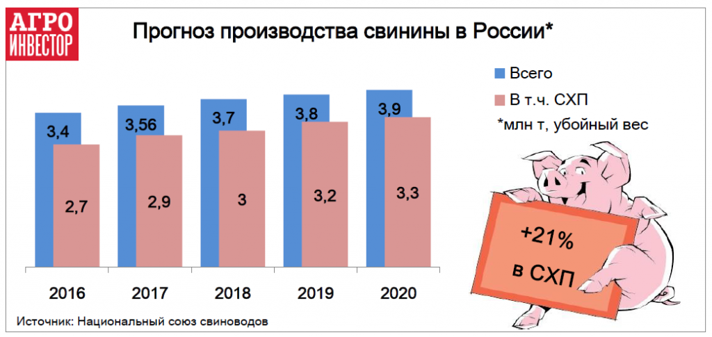 Прогноз производства свинины в России
