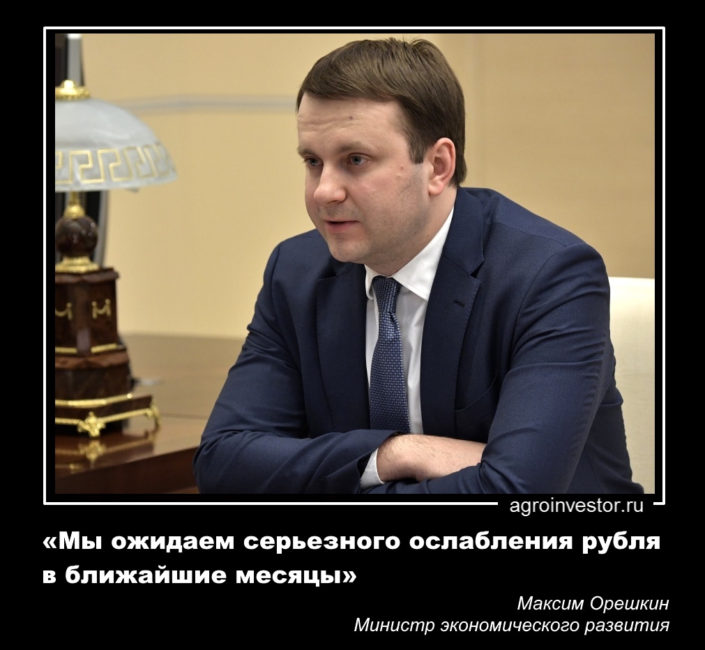 Максим Орешкин: «Мы ожидаем серьезного ослабления рубля» 