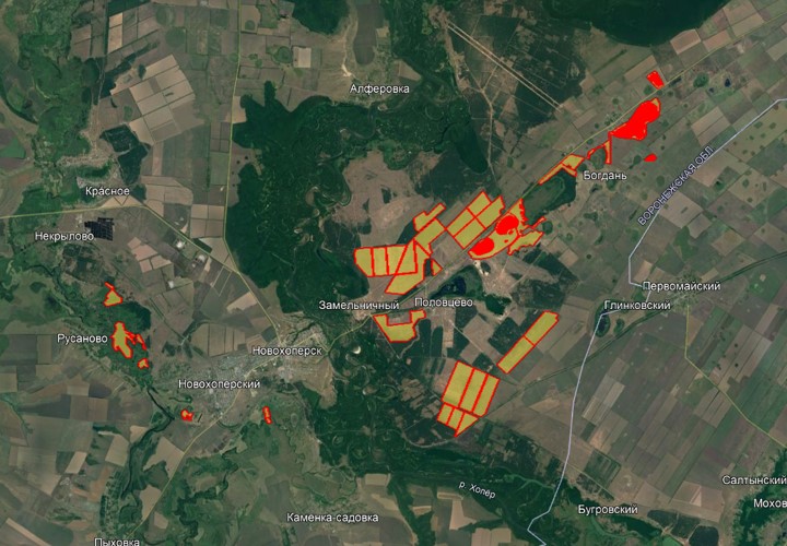 Плодородные земли в Воронежской области, Новохоперский район (36 З/У площадью 2 363,9 га)