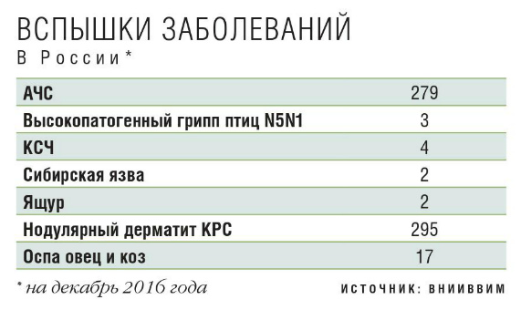 Вспышки заболеваний в России