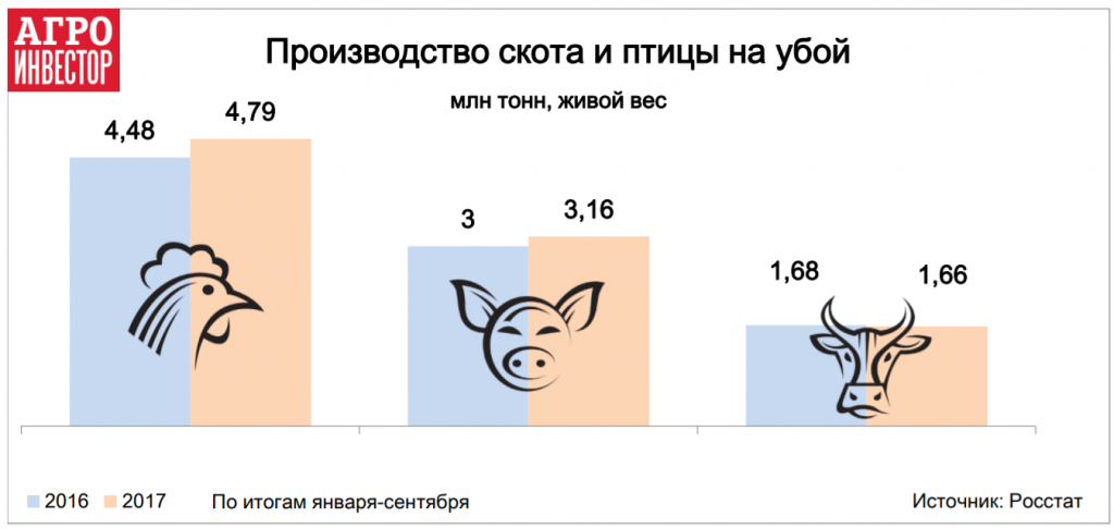 Производство скота и птицы на убой 