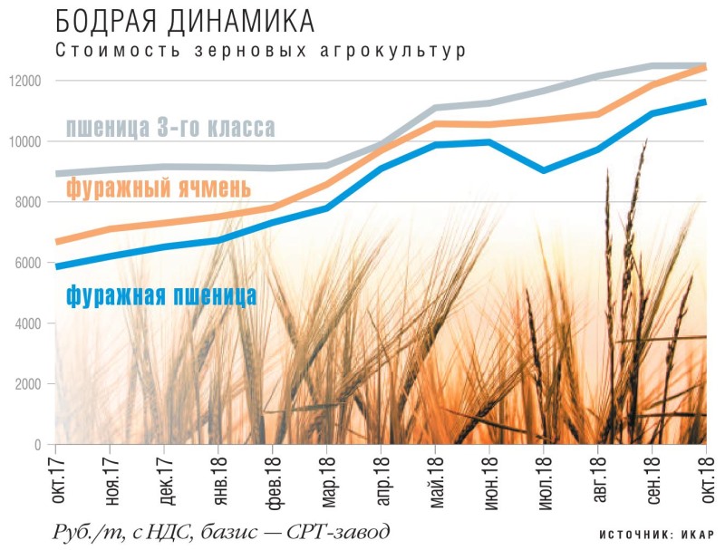 Стоиомость зерновых агрокультур