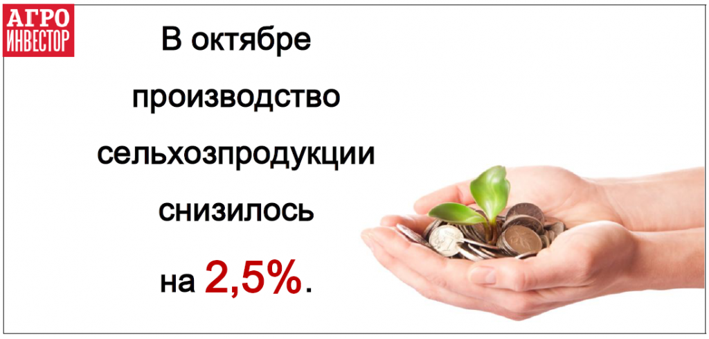 Сельхозпроизводство упало на 2,5% в октябре 