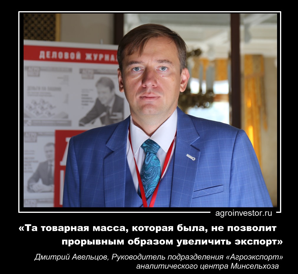 Дмитрий Авельцов «Та товарная масса, которая была, не позволит прорывным образом увеличить экспорт»