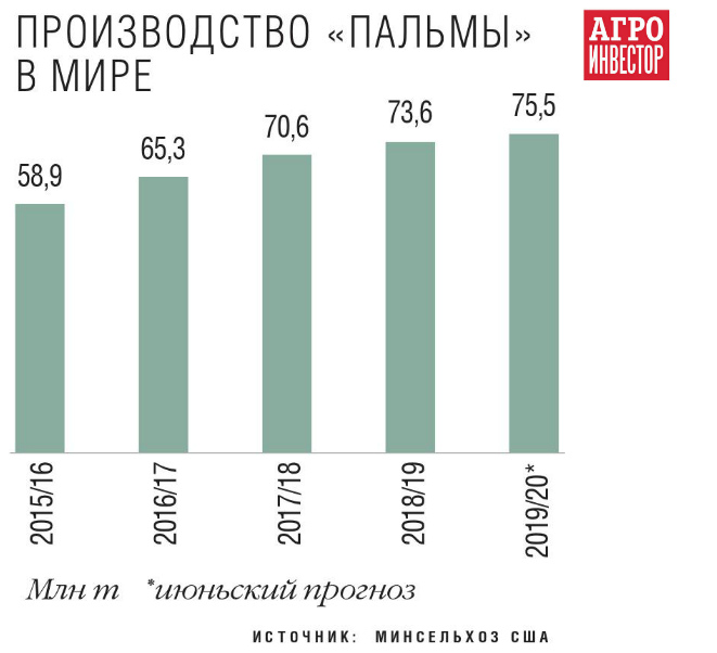 Производство пальмы в мире