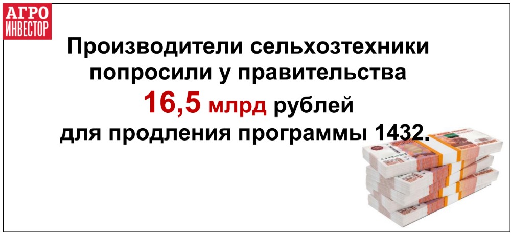 Производители сельхозтехники попросили 16,5 млрд рублей на скидки