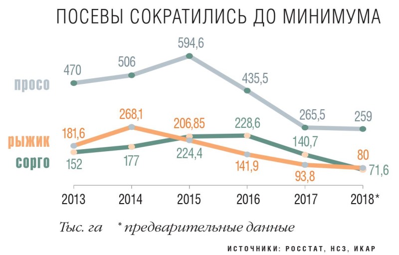 Посевы сократились до минимума