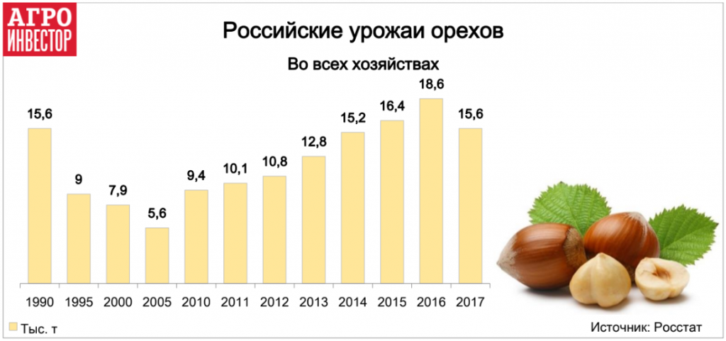 Российские урожаи орехов