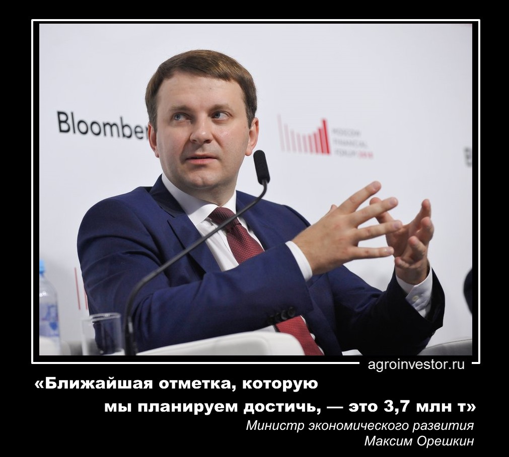 Максим Орешкин «Ближайшая отметка, которую мы планируем достичь, — это 3,7 млн т» 