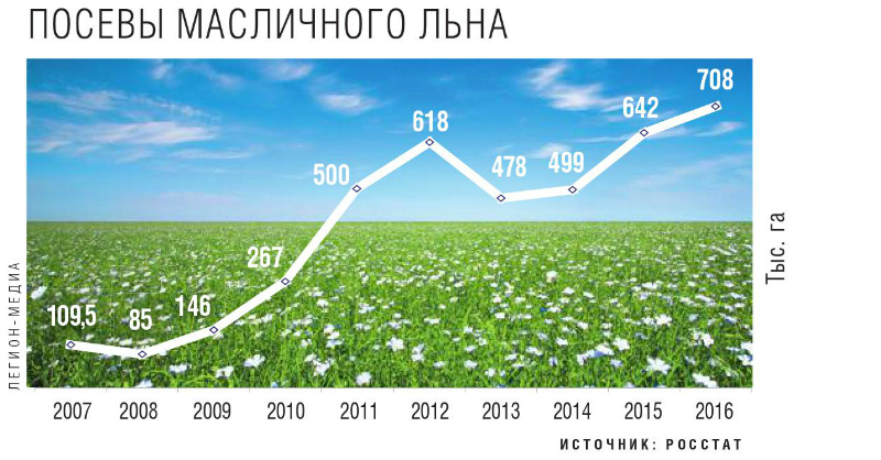 Посевы масличного льна