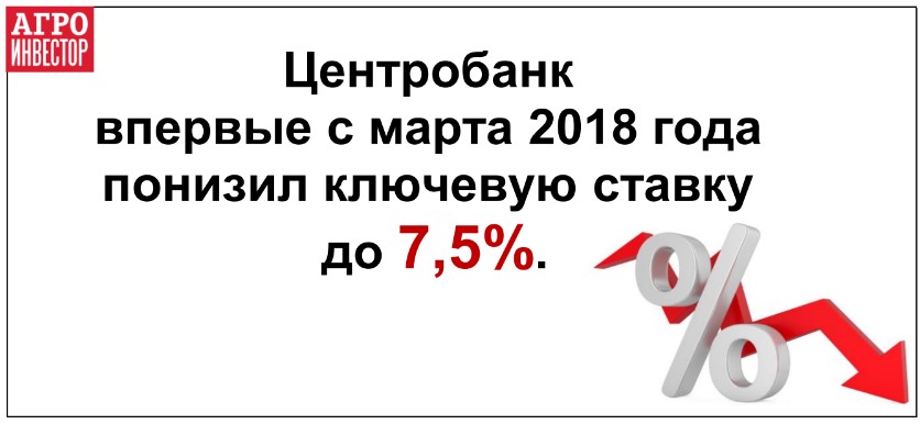 ЦБ снизил ключевую ставку впервые с марта 2018 года