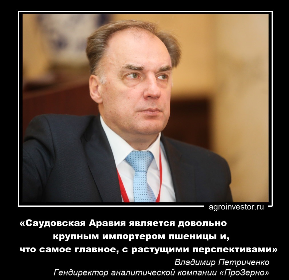 Владимир Петриченко «Саудовская Аравия является довольно крупным импортером пшеницы»