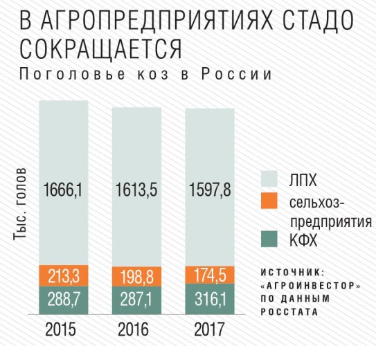 Поголовье коз в России