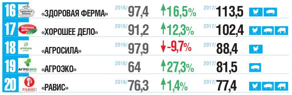 Топ-25 крупнейших российских производителей мяса