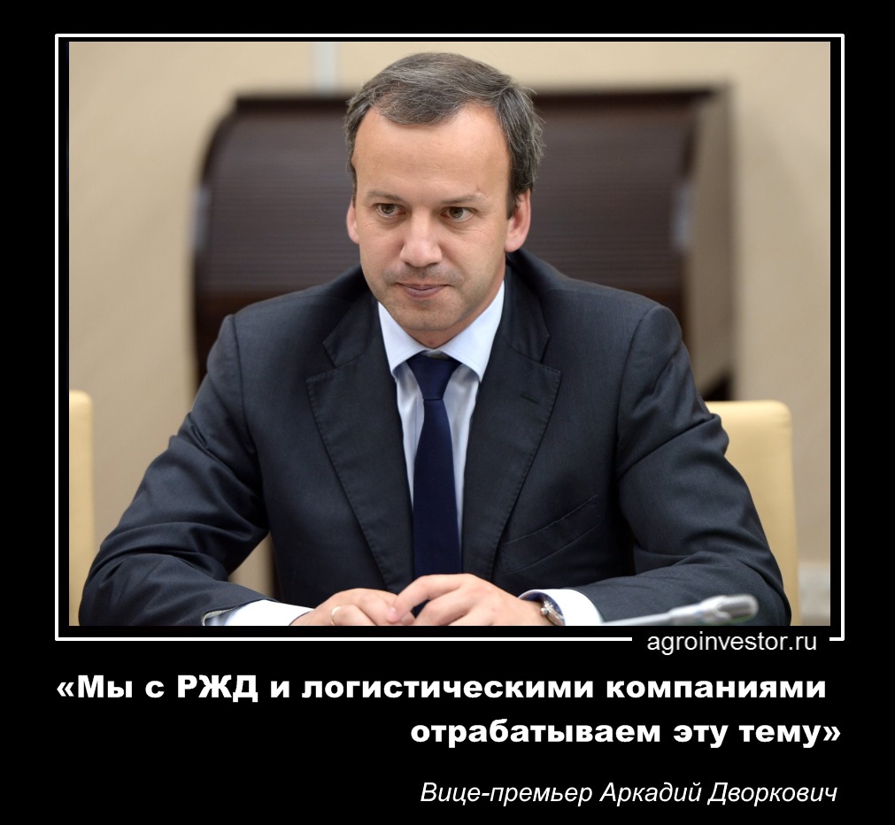 Вице-премьер Аркадий Дворкович «Мы с РЖД и логистическими компаниями отрабатываем эту тему»