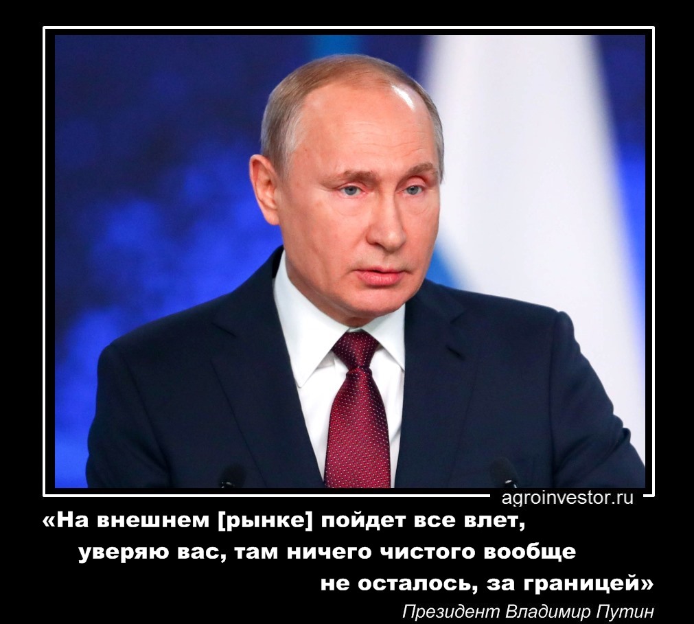 Президент Владимир Путин «На внешнем [рынке] пойдет все влет»